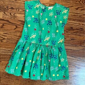 Hanna Andersson Green Dress with Floral Accents